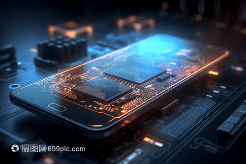 集成电路的微型蓝图 智能手机芯片创意概念图背后的设计艺术